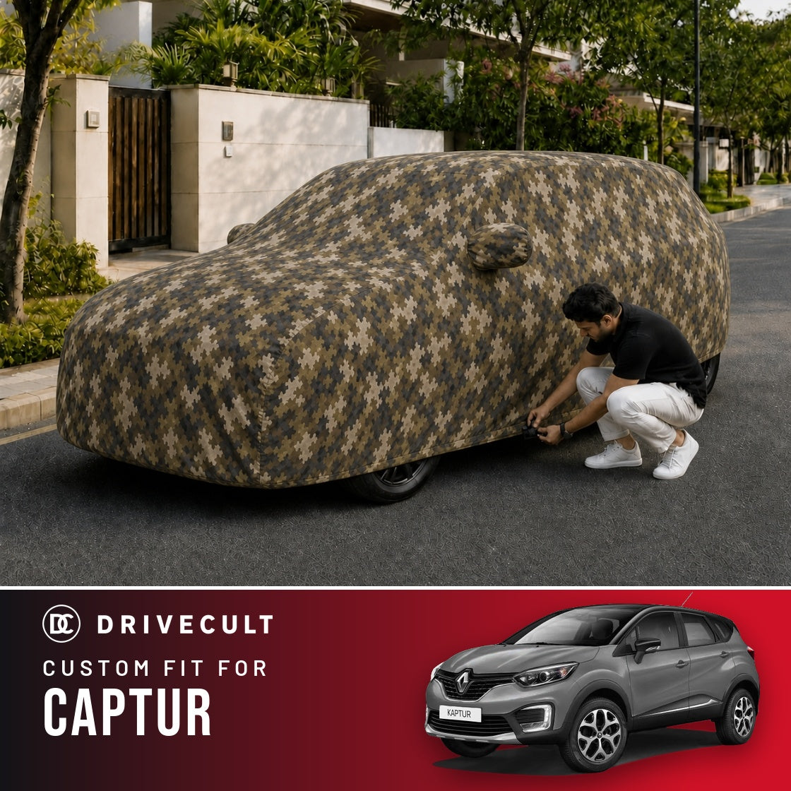 Renault Captur DriveCult Phantom custom-fit waterproof car body cover