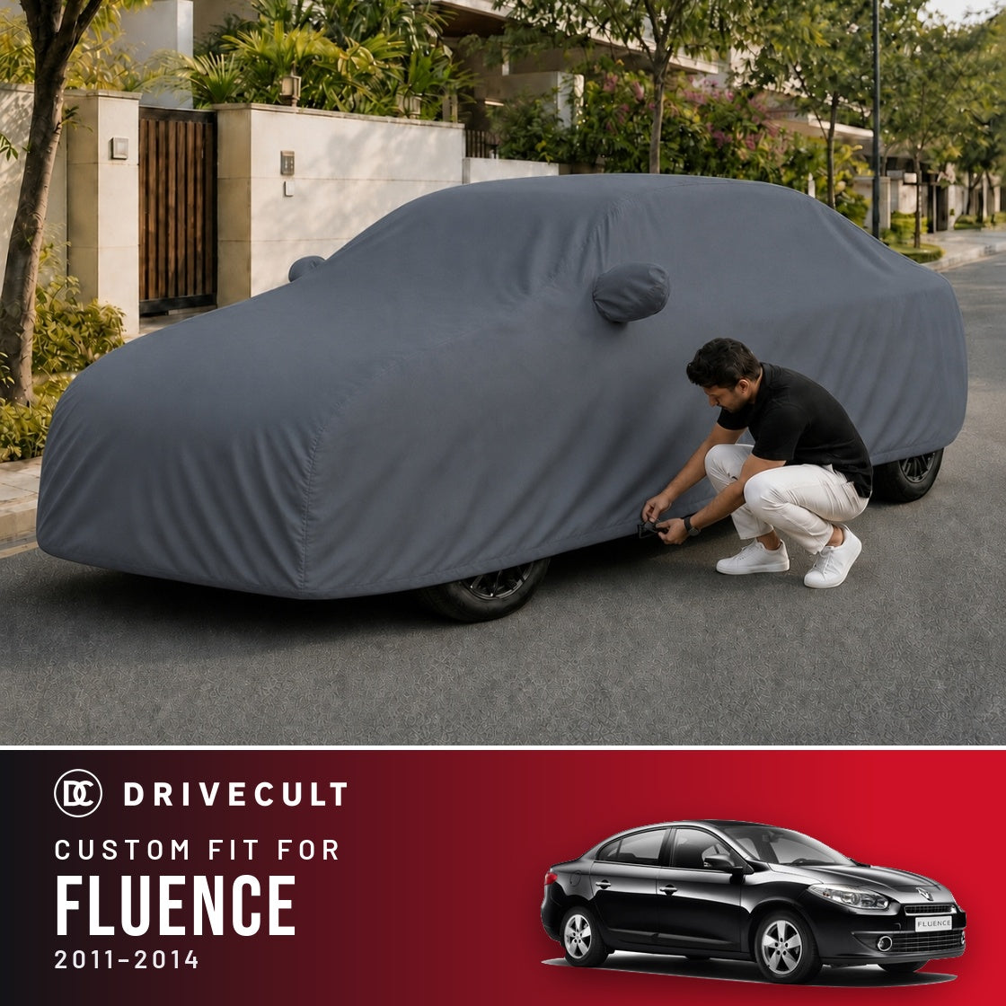 Renault Fluence 2011-2014 DriveCult Titan custom-fit waterproof car body cover