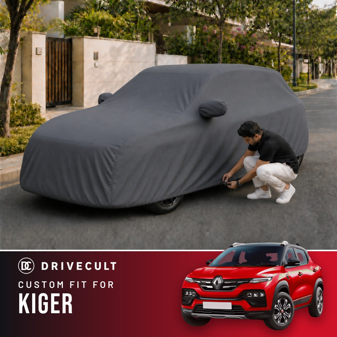 Renault Kiger DriveCult Titan custom-fit waterproof car body cover