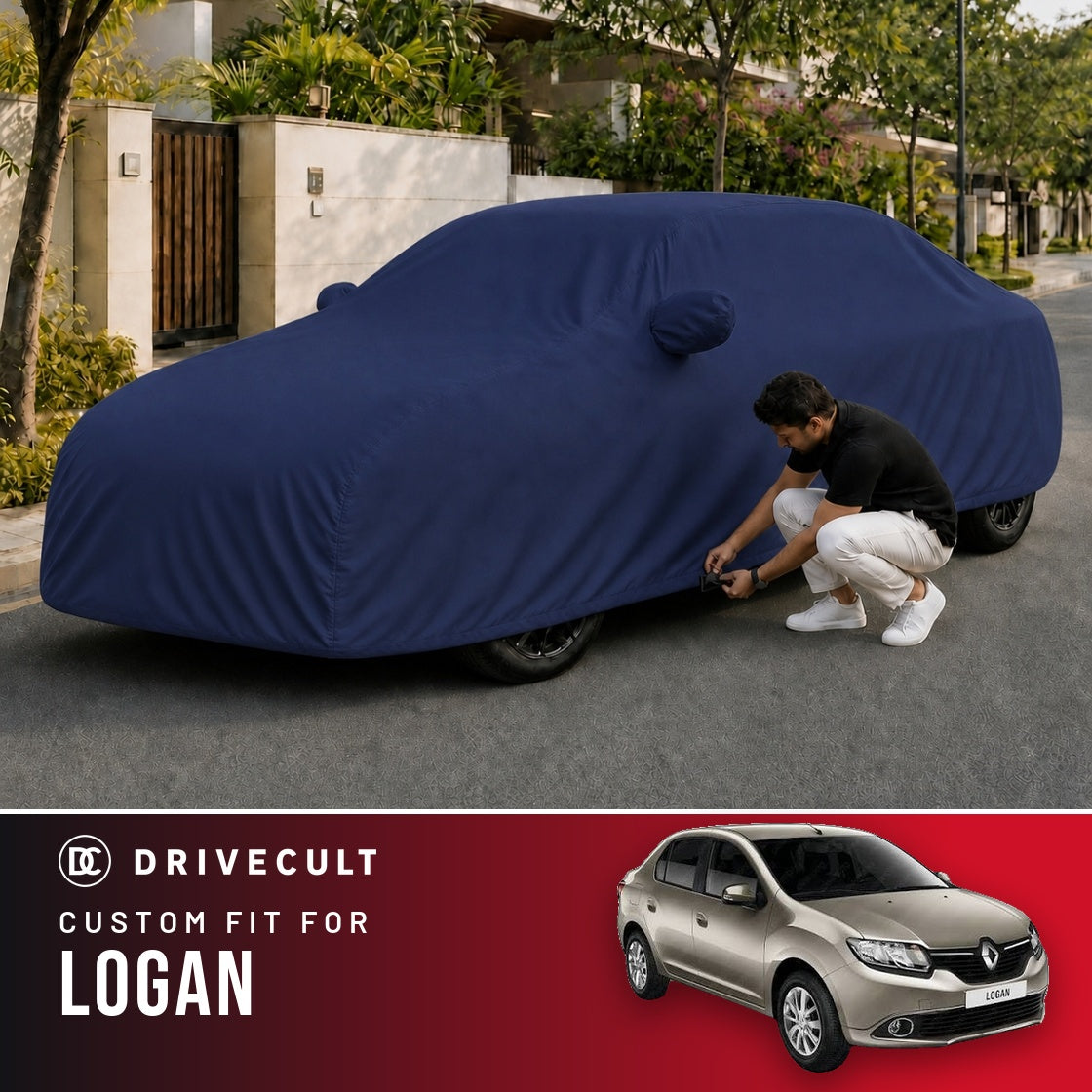 Renault Logan DriveCult Storm custom-fit waterproof car body cover