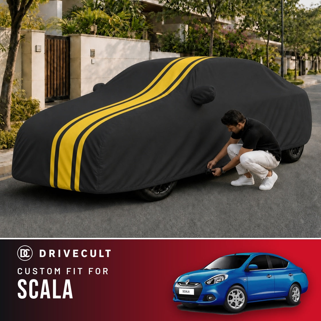 Renault Scala DriveCult Blaze custom-fit waterproof car body cover