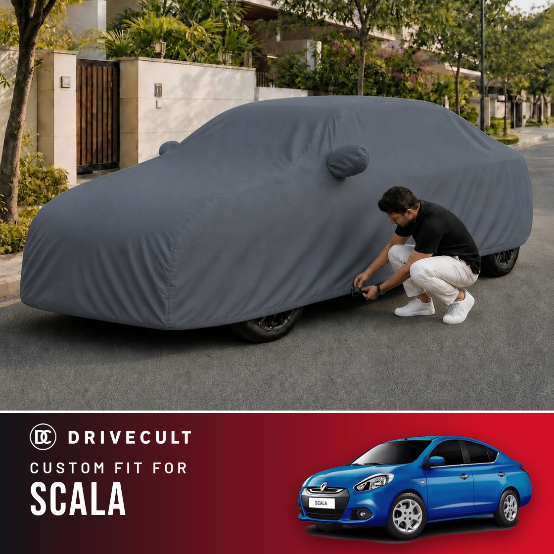 Renault Scala DriveCult Titan custom-fit waterproof car body cover