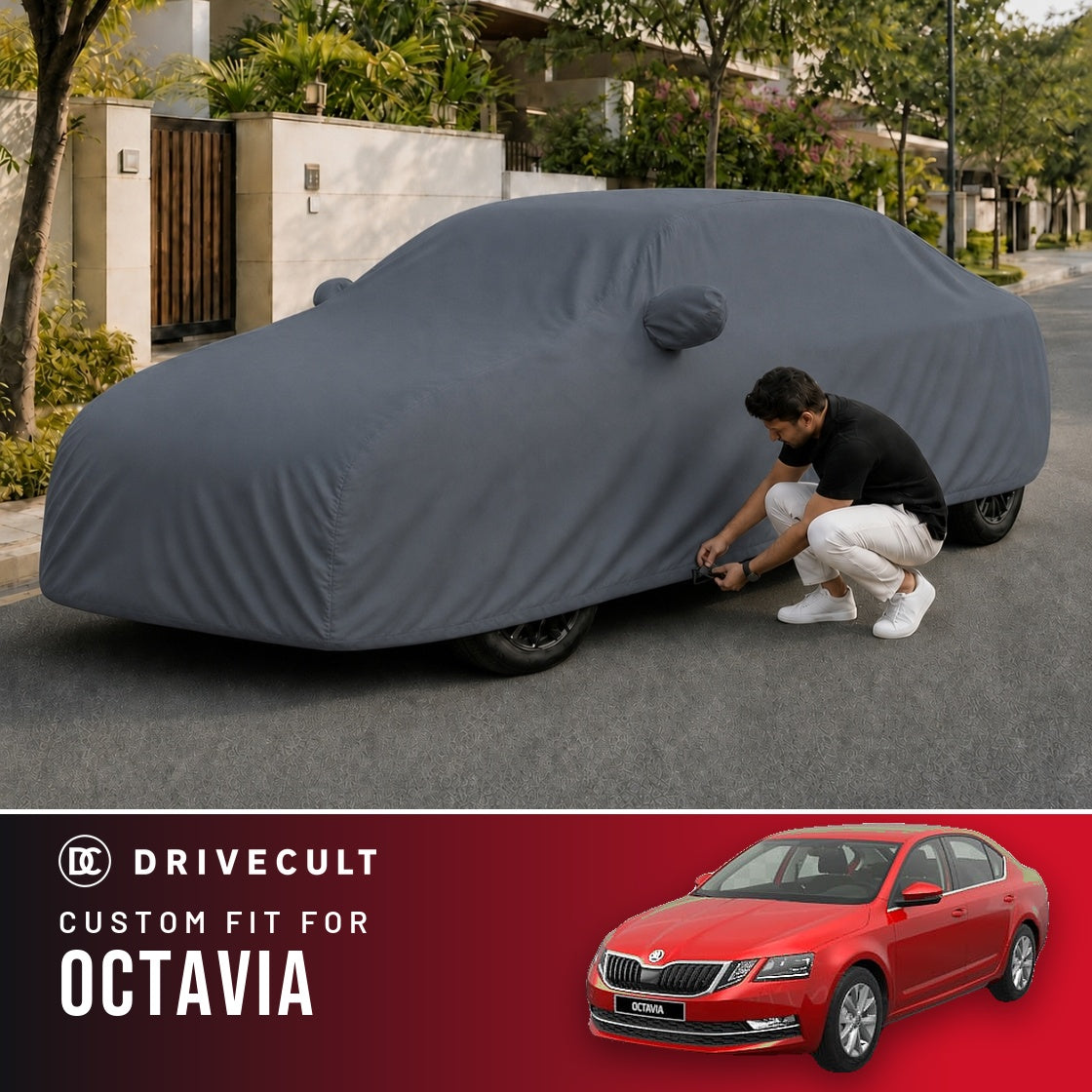 Skoda Octavia DriveCult Titan custom-fit waterproof car body cover
