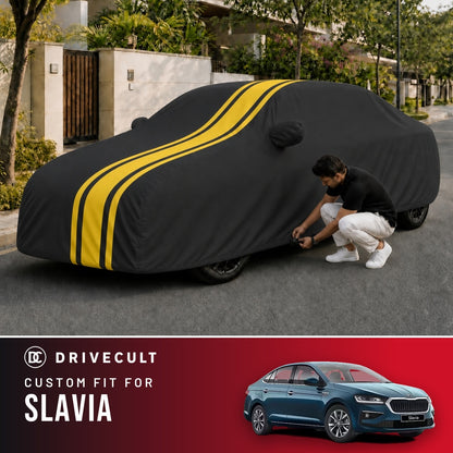 Skoda Slavia DriveCult Blaze custom-fit waterproof car body cover
