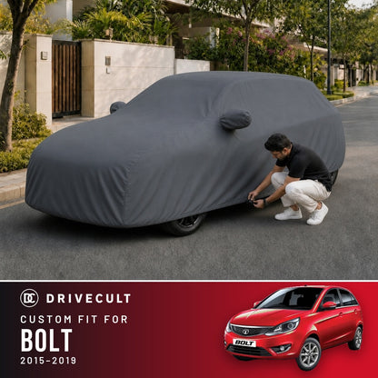 Tata Bolt 2015-2019 DriveCult Titan custom-fit waterproof car body cover