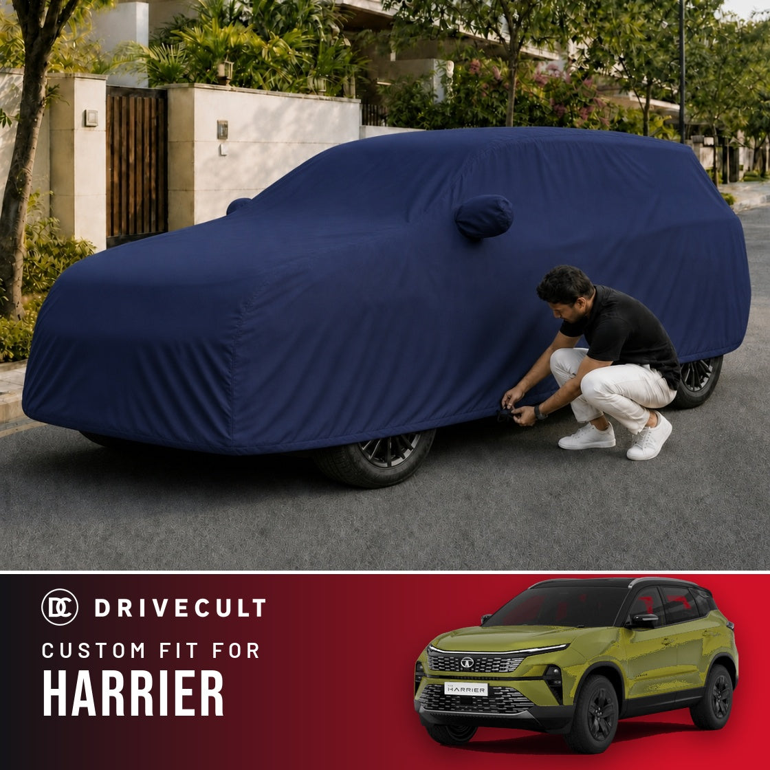 Tata Harrier DriveCult Storm custom-fit waterproof car body cover