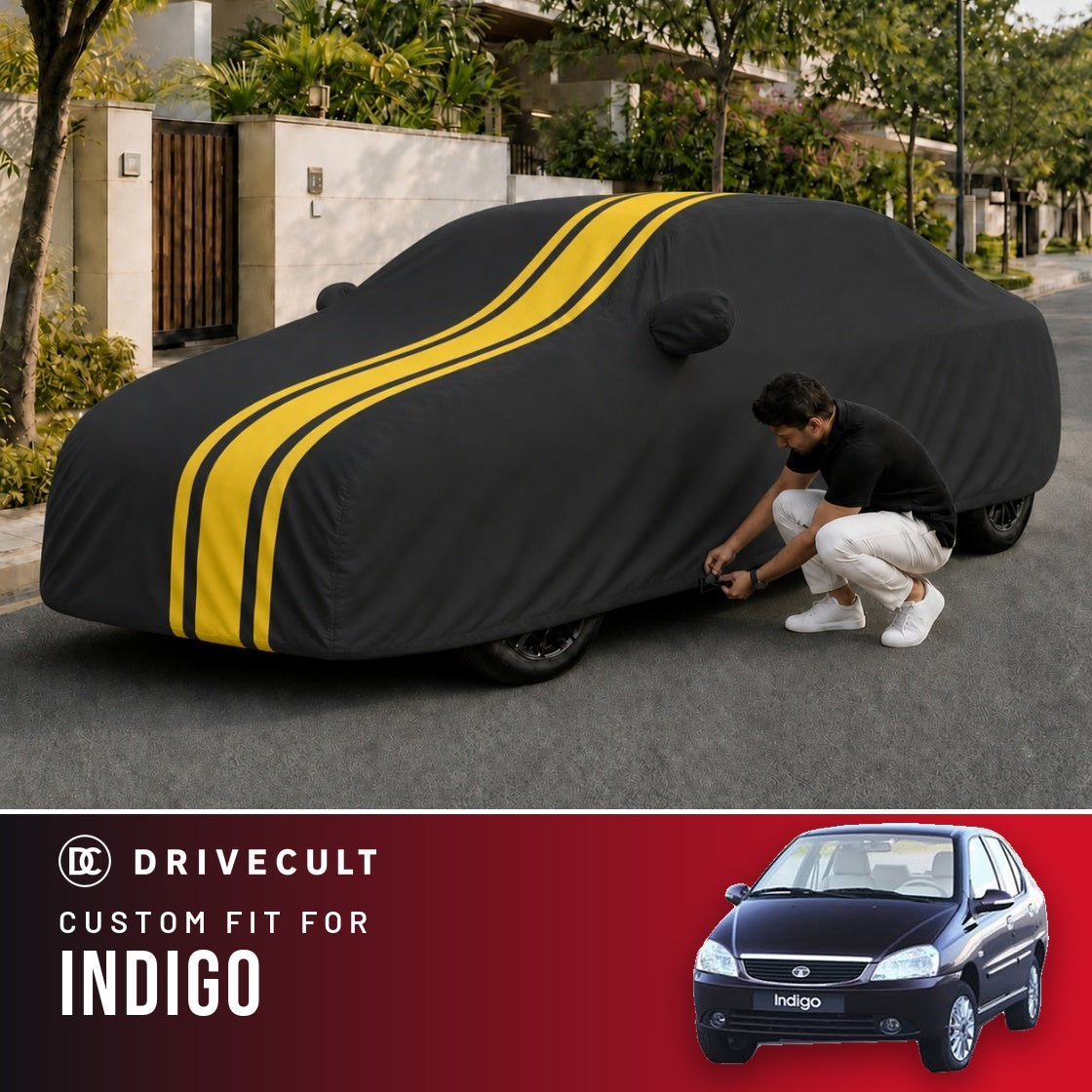 Tata Indigo DriveCult Blaze custom-fit waterproof car body cover