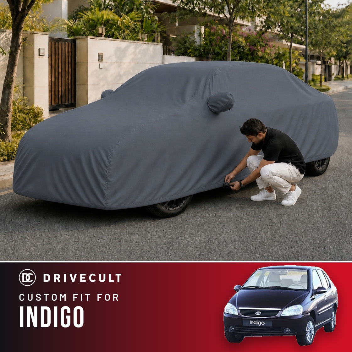 Tata Indigo DriveCult Titan custom-fit waterproof car body cover