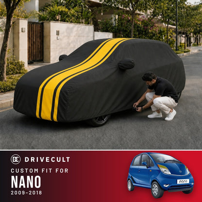 Tata Nano 2009-2018 DriveCult Blaze custom-fit waterproof car body cover
