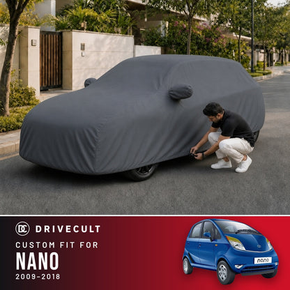Tata Nano 2009-2018 DriveCult Titan custom-fit waterproof car body cover