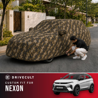 Tata Nexon DriveCult Phantom custom-fit waterproof car body cover