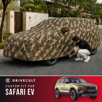Tata Safari EV DriveCult Phantom custom-fit waterproof car body cover
