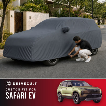 Tata Safari EV DriveCult Titan custom-fit waterproof car body cover