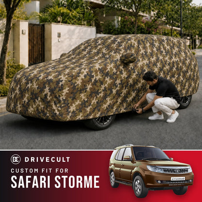 Tata Safari Storme DriveCult Phantom custom-fit waterproof car body cover