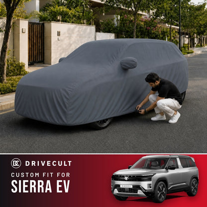 Tata Sierra EV DriveCult Titan custom-fit waterproof car body cover