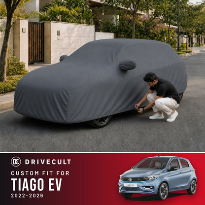 Tata Tiago EV 2022-2026 DriveCult Titan custom-fit waterproof car body cover