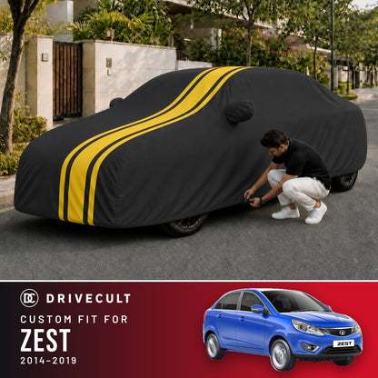 Tata Zest 2014-2019 DriveCult Blaze custom-fit waterproof car body cover