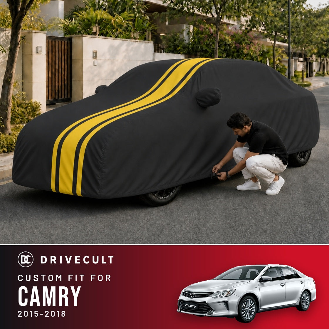 Toyota Camry 2015-2018 DriveCult Blaze custom-fit waterproof car body cover