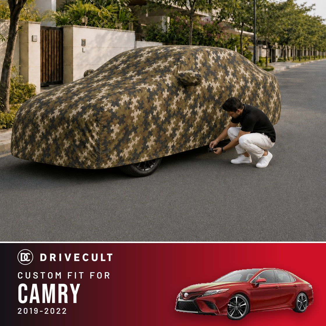 Toyota Camry 2019-2022 DriveCult Phantom custom-fit waterproof car body cover