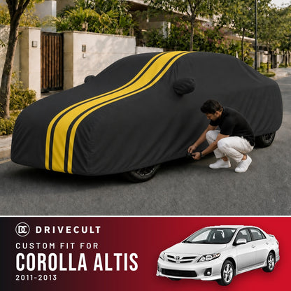Toyota Corolla Altis 2011-2013 DriveCult Blaze custom-fit waterproof car body cover