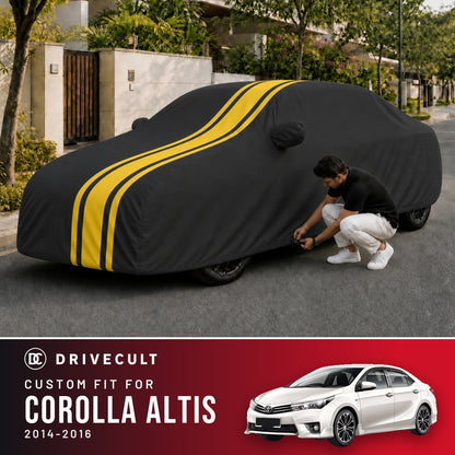 Toyota Corolla Altis 2014-2016 DriveCult Blaze custom-fit waterproof car body cover