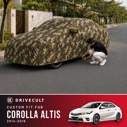 Toyota Corolla Altis 2014-2016 DriveCult Phantom custom-fit waterproof car body cover
