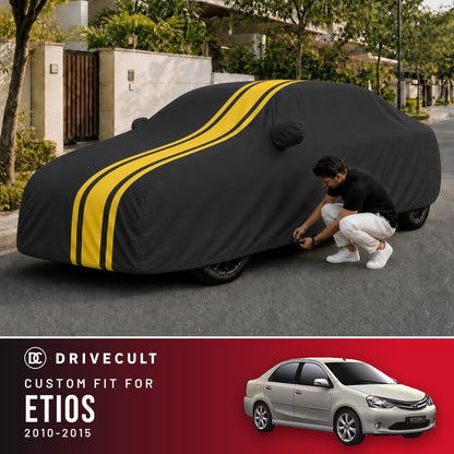 Toyota Etios 2010-2015 DriveCult Blaze custom-fit waterproof car body cover