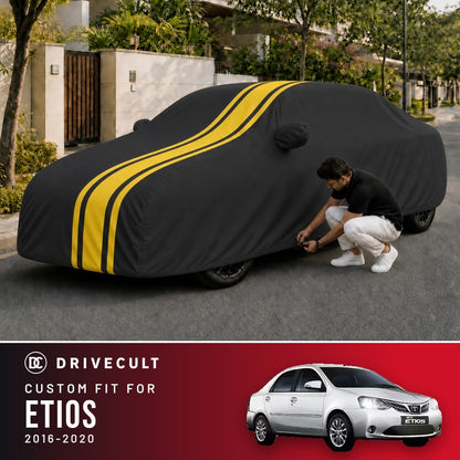 Toyota Etios 2016-2020 DriveCult Blaze custom-fit waterproof car body cover