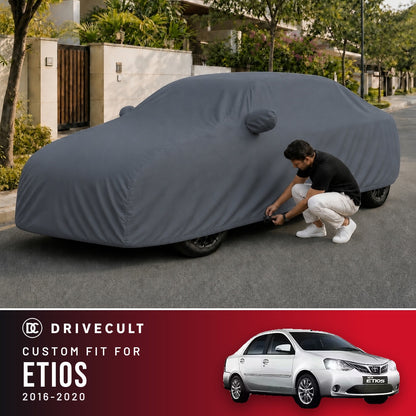 Toyota Etios 2016-2020 DriveCult Titan custom-fit waterproof car body cover