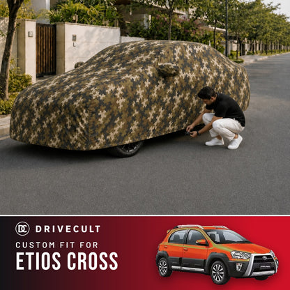 Toyota Etios cross DriveCult Phantom custom-fit waterproof car body cover