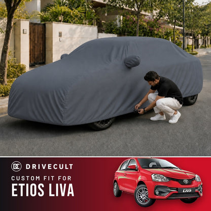 Toyota Etios Liva DriveCult Titan custom-fit waterproof car body cover