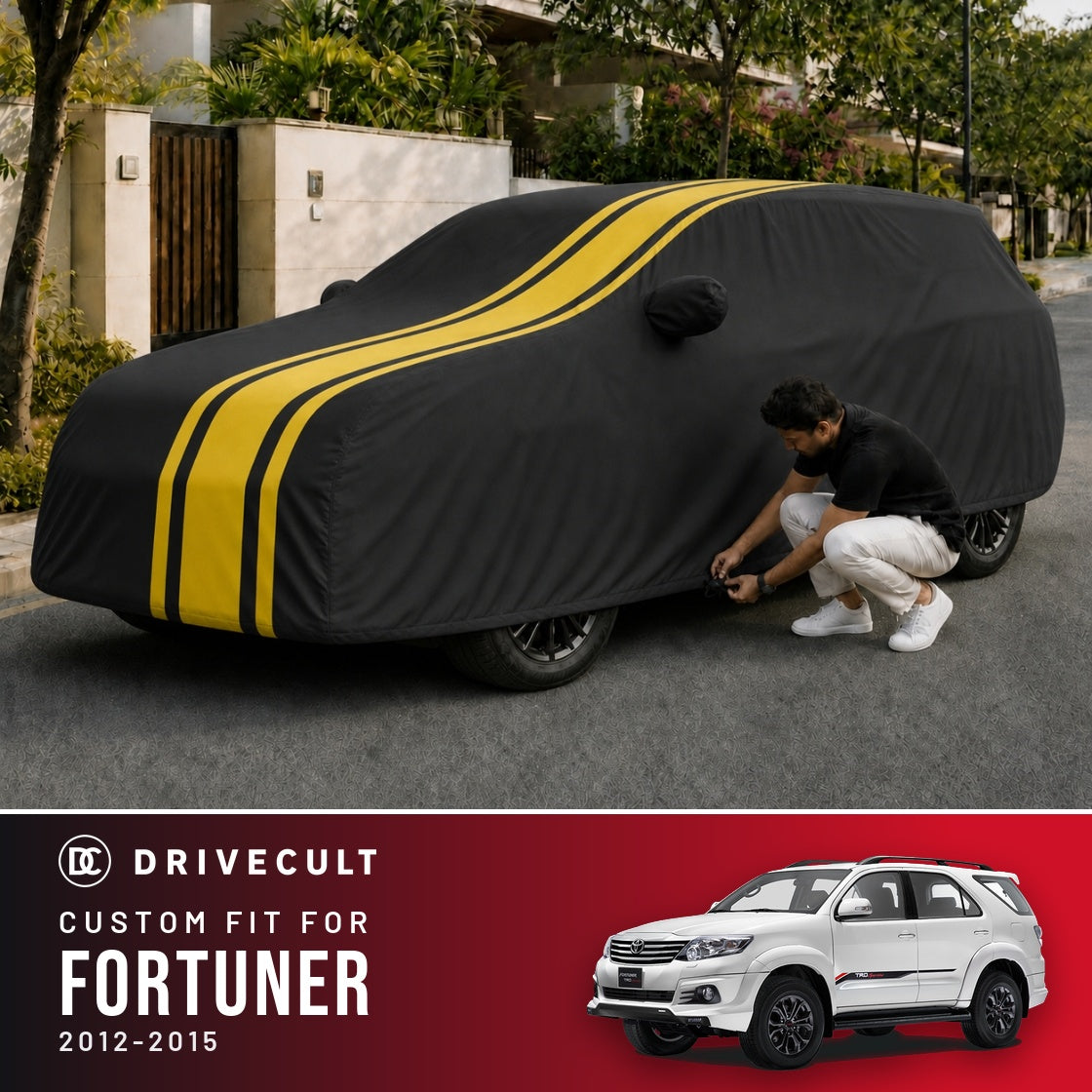 Toyota Fortuner 2012-2015 DriveCult Blaze custom-fit waterproof car body cover