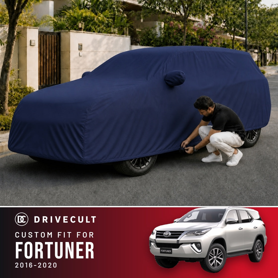 Toyota Fortuner 2016-2020 DriveCult Storm custom-fit waterproof car body cover