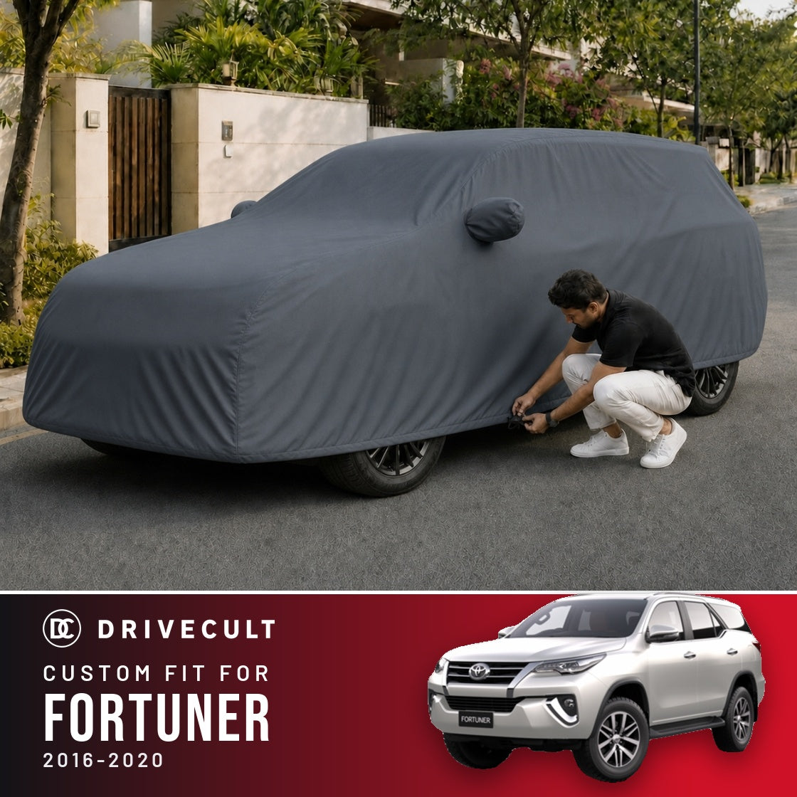 Toyota Fortuner 2016-2020 DriveCult Titan custom-fit waterproof car body cover