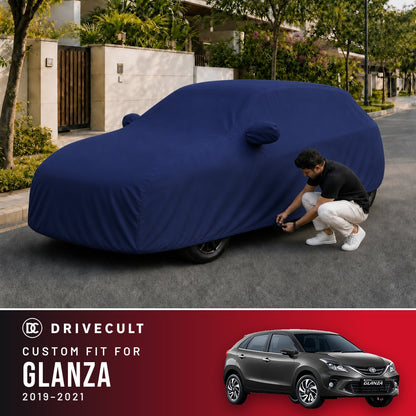 Toyota Glanza 2019-2021 DriveCult Storm custom-fit waterproof car body cover