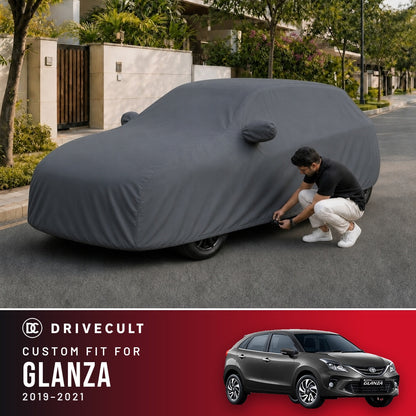 Toyota Glanza 2019-2021 DriveCult Titan custom-fit waterproof car body cover