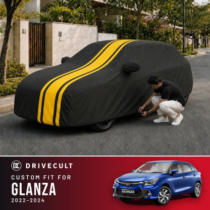 Toyota Glanza 2022-2024 DriveCult Blaze custom-fit waterproof car body cover