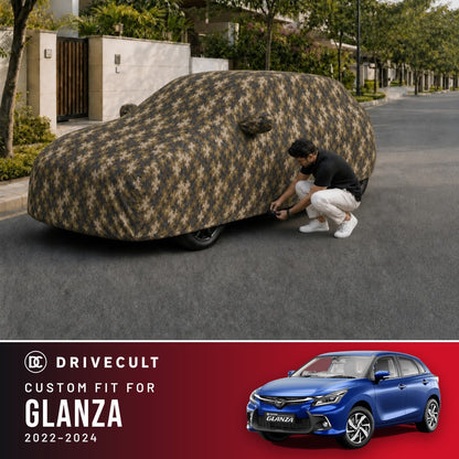 Toyota Glanza 2022-2024 DriveCult Phantom custom-fit waterproof car body cover