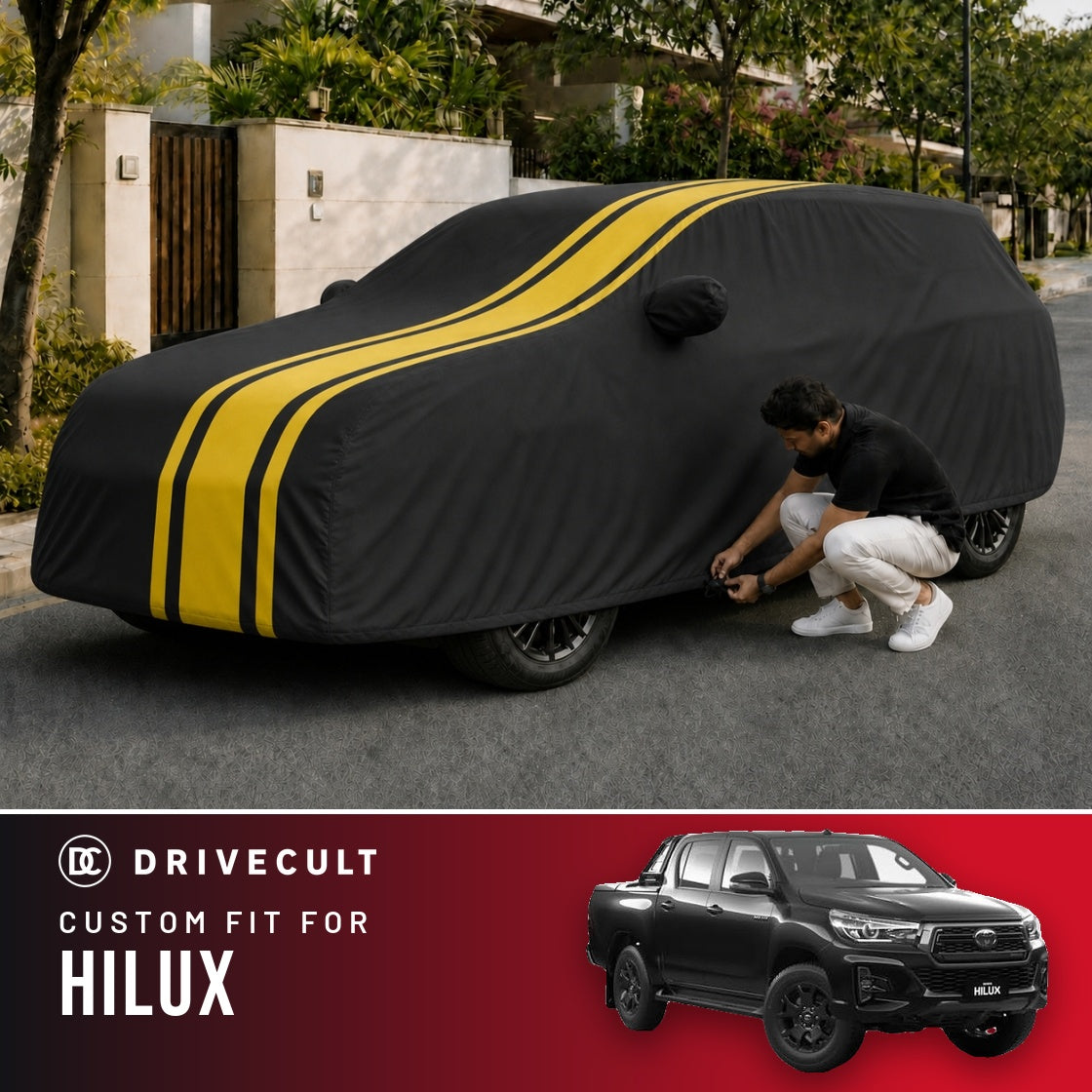 Toyota Hilux DriveCult Blaze custom-fit waterproof car body cover