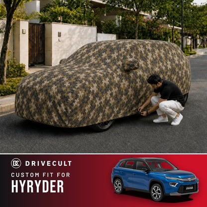 Toyota Hyryder DriveCult Phantom custom-fit waterproof car body cover