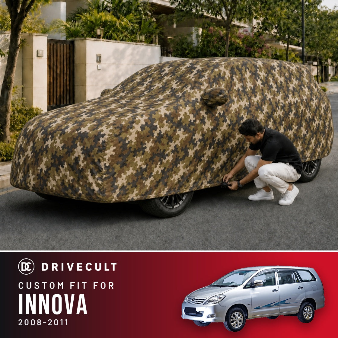 Toyota Innova 2008-2011 DriveCult Phantom custom-fit waterproof car body cover