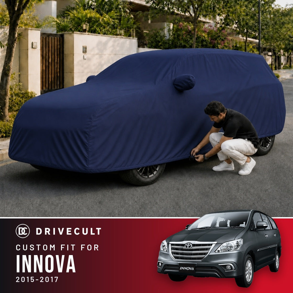 Toyota Innova 2015-2017 DriveCult Storm custom-fit waterproof car body cover