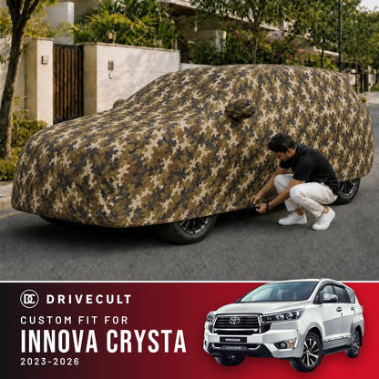 Toyota Innova Crysta 2023-2026 DriveCult Phantom custom-fit waterproof car body cover