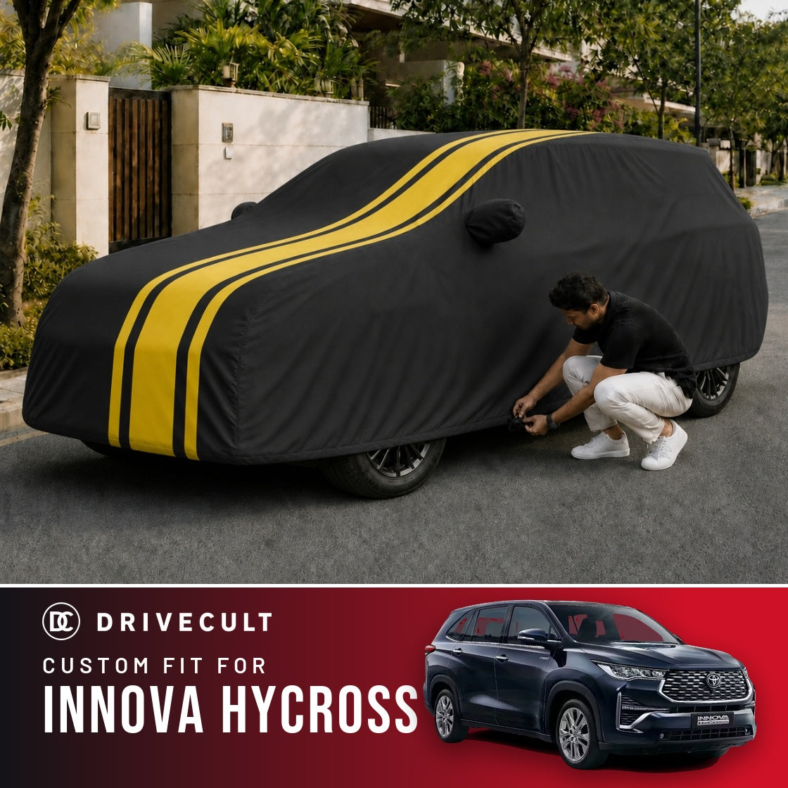 Toyota Innova Hycross DriveCult Blaze custom-fit waterproof car body cover