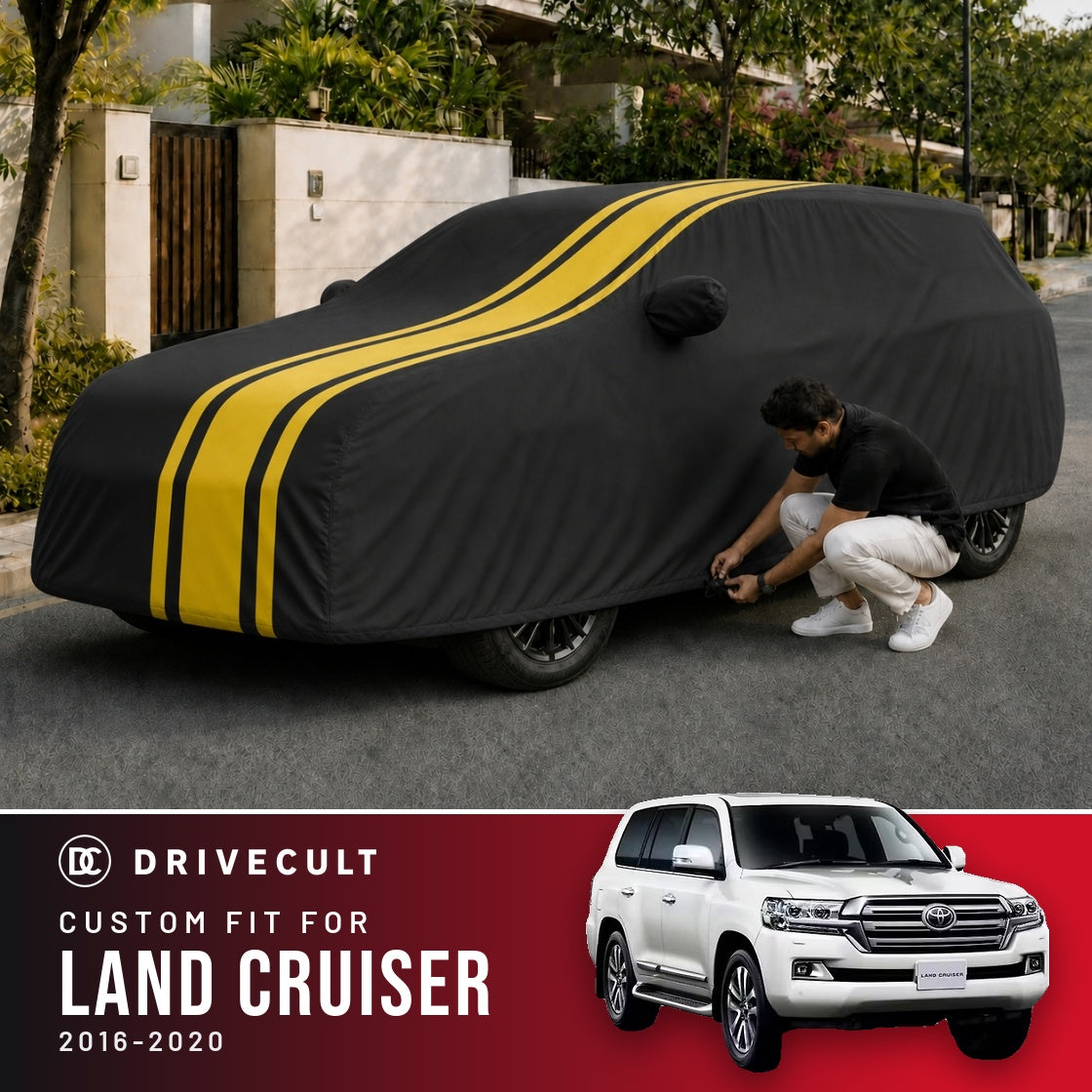 Toyota Land Cruiser 2016-2020 DriveCult Blaze custom-fit waterproof car body cover