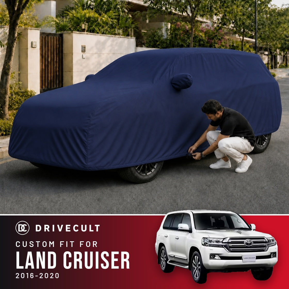 Toyota Land Cruiser 2016-2020 DriveCult Storm custom-fit waterproof car body cover