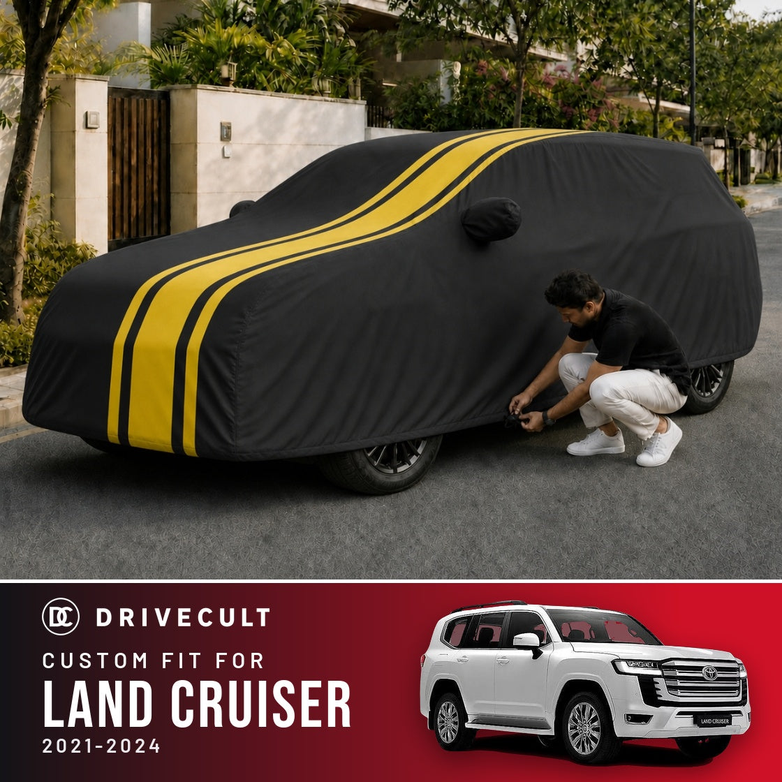 Toyota Land Cruiser 2021-2024 DriveCult Blaze custom-fit waterproof car body cover