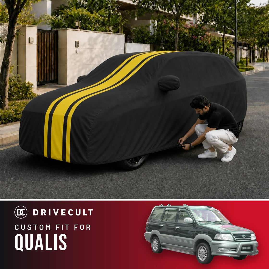 Toyota Qualis DriveCult Blaze custom-fit waterproof car body cover