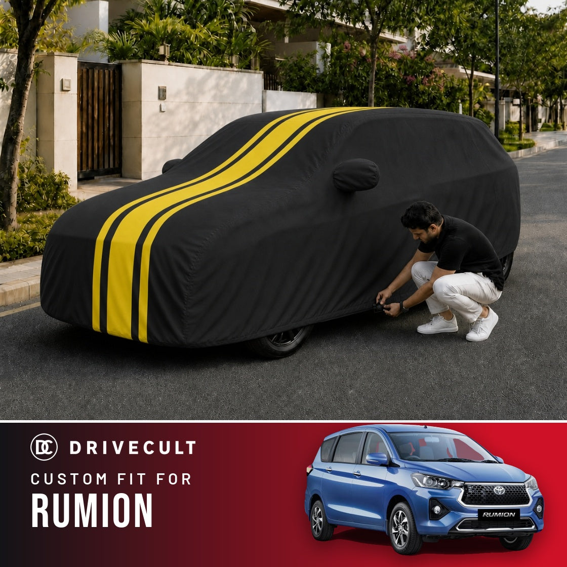 Toyota Rumion DriveCult Blaze custom-fit waterproof car body cover