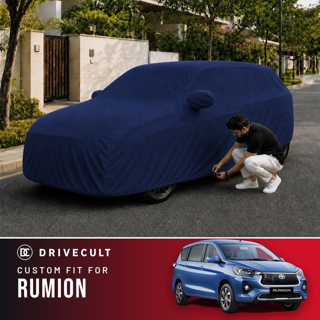 Toyota Rumion DriveCult Storm custom-fit waterproof car body cover